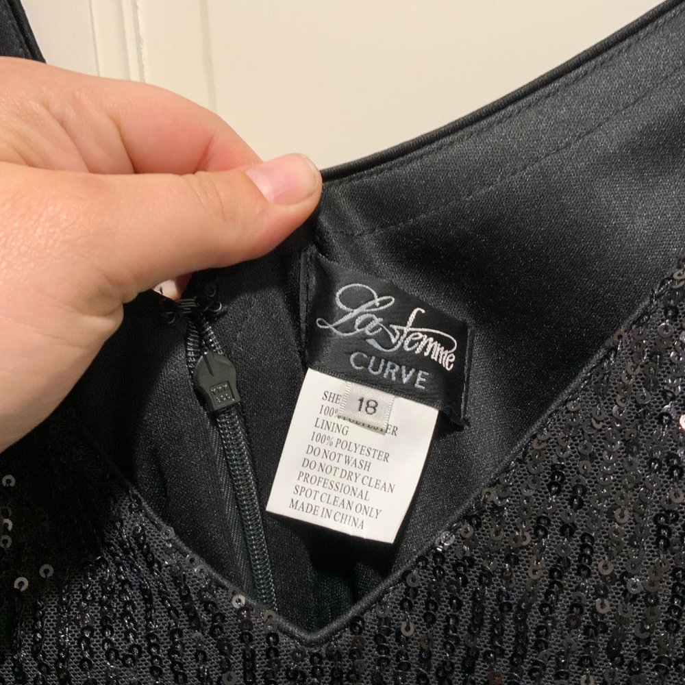 Plus Sized Black Sequin Jumpsuit - image 2